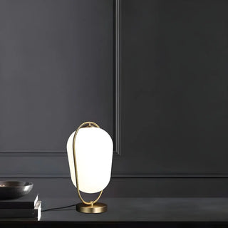 Simple Geometric Glass Shade Metal Frame Table Lamp Zawala Image - 5