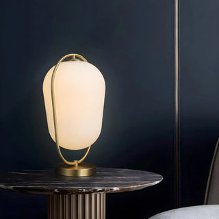 Simple Geometric Glass Shade Metal Frame Table Lamp Zawala Image - 6