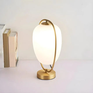 Simple Geometric Glass Shade Metal Frame Table Lamp Zawala Image - 7
