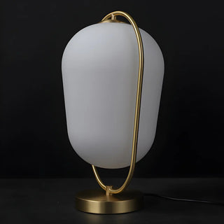 Simple Geometric Glass Shade Metal Frame Table Lamp Zawala Image - 9