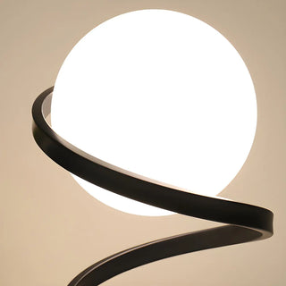 Simple Spiral Accent Globe Glass White Table Lamp Zawala Image - 13