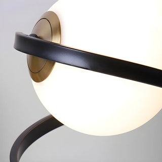 Simple Spiral Accent Globe Glass White Table Lamp Zawala Image - 15