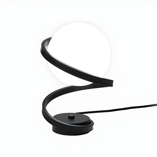 Simple Spiral Accent Globe Glass White Table Lamp Zawala Image - 16