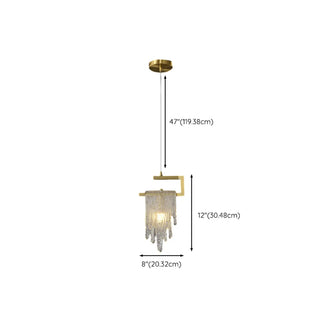 ZOWALA - Artistic Bedroom Gold Frame Clear Glass Pendant Light #size