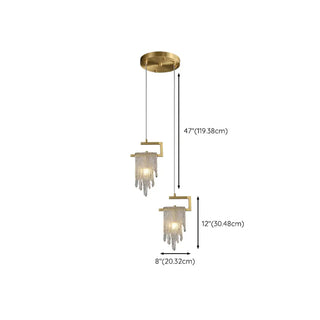 ZOWALA - Artistic Bedroom Gold Frame Clear Glass Pendant Light Image - 11