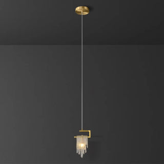 ZOWALA - Artistic Bedroom Gold Frame Clear Glass Pendant Light Image - 5