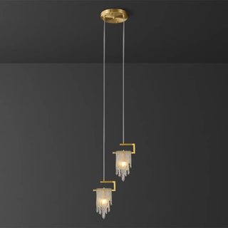 ZOWALA - Artistic Bedroom Gold Frame Clear Glass Pendant Light Image - 6