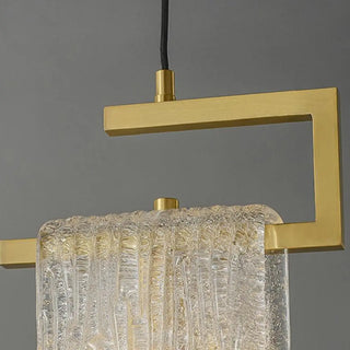 ZOWALA - Artistic Bedroom Gold Frame Clear Glass Pendant Light Image - 8
