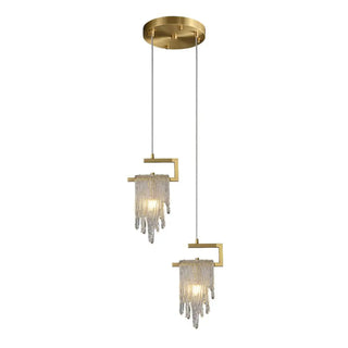 ZOWALA - Artistic Bedroom Gold Frame Clear Glass Pendant Light Image - 9