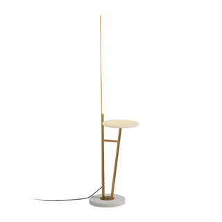 Simple Gold Linear and Side Table Metal Floor Lamp Zawala Image - 5