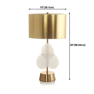 Golden Simple Drum Shade Gourd Decor Metal Table Lamp Zawala #size