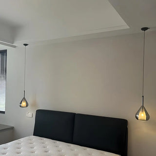 Modern Bedroom Clear Glass Teardrop Pendant Light Zawala Image - 1