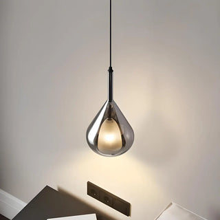 Modern Bedroom Clear Glass Teardrop Pendant Light Zawala Image - 2