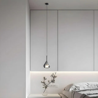 Modern Bedroom Clear Glass Teardrop Pendant Light Zawala Image - 23