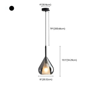 Modern Bedroom Clear Glass Teardrop Pendant Light Zawala #size