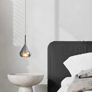 Modern Bedroom Clear Glass Teardrop Pendant Light Zawala Image - 3