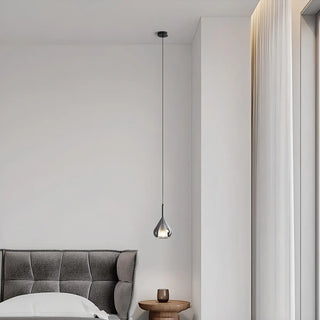 Modern Bedroom Clear Glass Teardrop Pendant Light Zawala Image - 5