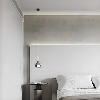 Modern Bedroom Clear Glass Teardrop Pendant Light Zawala Image - 6