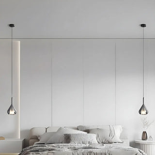 Modern Bedroom Clear Glass Teardrop Pendant Light Zawala Image - 7
