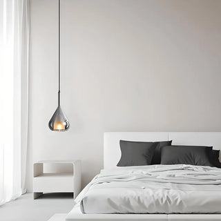Modern Bedroom Clear Glass Teardrop Pendant Light Zawala Image - 8