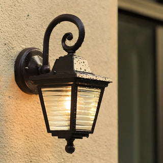 ZOWALA - Simple Trapezoid Lantern Ribbed Glass Shade Wall Light Image - 3