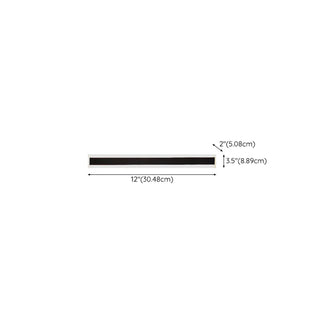 Simple Black Linear Metal Long Outdoor LED Wall Light Zawala #size