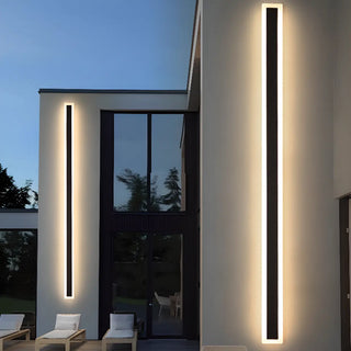 Simple Black Linear Metal Long Outdoor LED Wall Light Zawala Image - 2