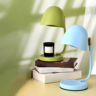 Multi-Color Egg Shape Metal Curved Bedside Table Lamp Zawala Image - 2