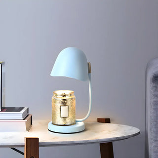 Multi-Color Egg Shape Metal Curved Bedside Table Lamp Zawala Image - 7