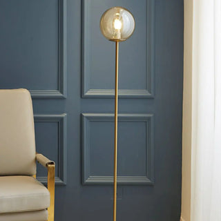 ZOWALA - Globe Modern Standing Marble Base Gold Floor Lamp Image - 4