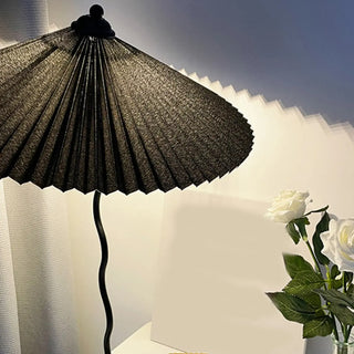 Simple Black Conical Pleated Shade Metal Table Lamp Zawala Image - 5