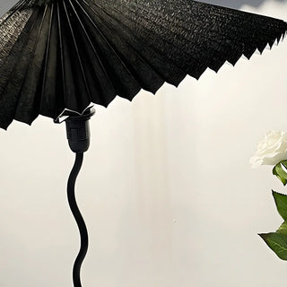Simple Black Conical Pleated Shade Metal Table Lamp Zawala Image - 6