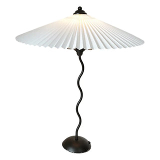 Simple Black Conical Pleated Shade Metal Table Lamp Zawala Image - 8