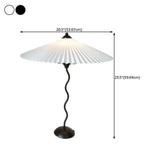 Simple Black Conical Pleated Shade Metal Table Lamp Zawala #size