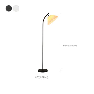 Pleated Shade Simple Black Metal LED Floor Lamp #size