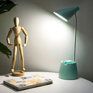 Simple Macaron Conical Shade Rechargeable Table Lamp Zawala Image - 2