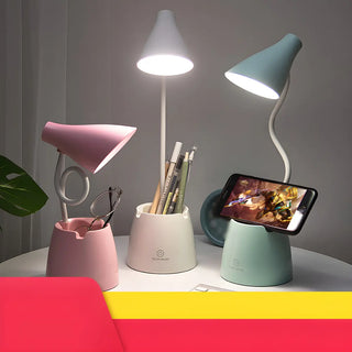 Simple Macaron Conical Shade Rechargeable Table Lamp Zawala Image - 5