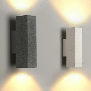 Simple Rectangular Metal Exterior Up Down Wall Sconce Zawala Image - 5