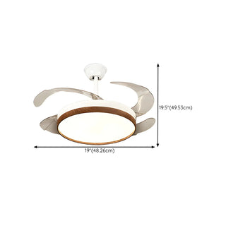 Simple Retractable LED Round Ceiling Fan with Light Zawala #size