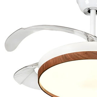 Simple Retractable LED Round Ceiling Fan with Light Zawala Image - 5