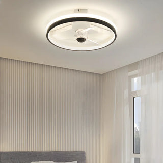 Simple Stylish Ring Flush LED Ceiling Fan With Light Zawala Image - 1