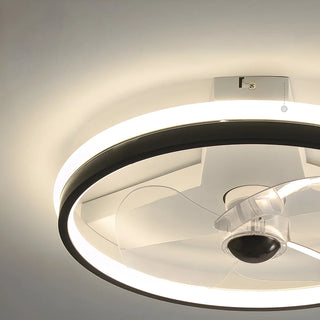 Simple Stylish Ring Flush LED Ceiling Fan With Light Zawala Image - 11