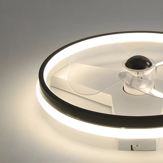 Simple Stylish Ring Flush LED Ceiling Fan With Light Zawala Image - 13