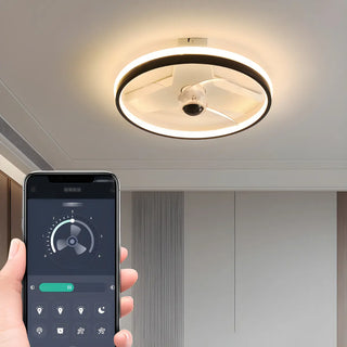 Simple Stylish Ring Flush LED Ceiling Fan With Light Zawala Image - 14