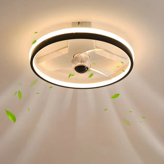Simple Stylish Ring Flush LED Ceiling Fan With Light Zawala Image - 15