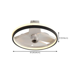 Simple Stylish Ring Flush LED Ceiling Fan With Light Zawala #size