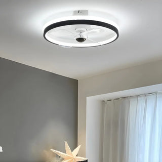 Simple Stylish Ring Flush LED Ceiling Fan With Light Zawala Image - 2