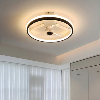 Simple Stylish Ring Flush LED Ceiling Fan With Light Zawala Image - 3