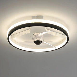 Simple Stylish Ring Flush LED Ceiling Fan With Light Zawala Image - 7