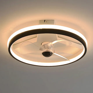 Simple Stylish Ring Flush LED Ceiling Fan With Light Zawala Image - 8
